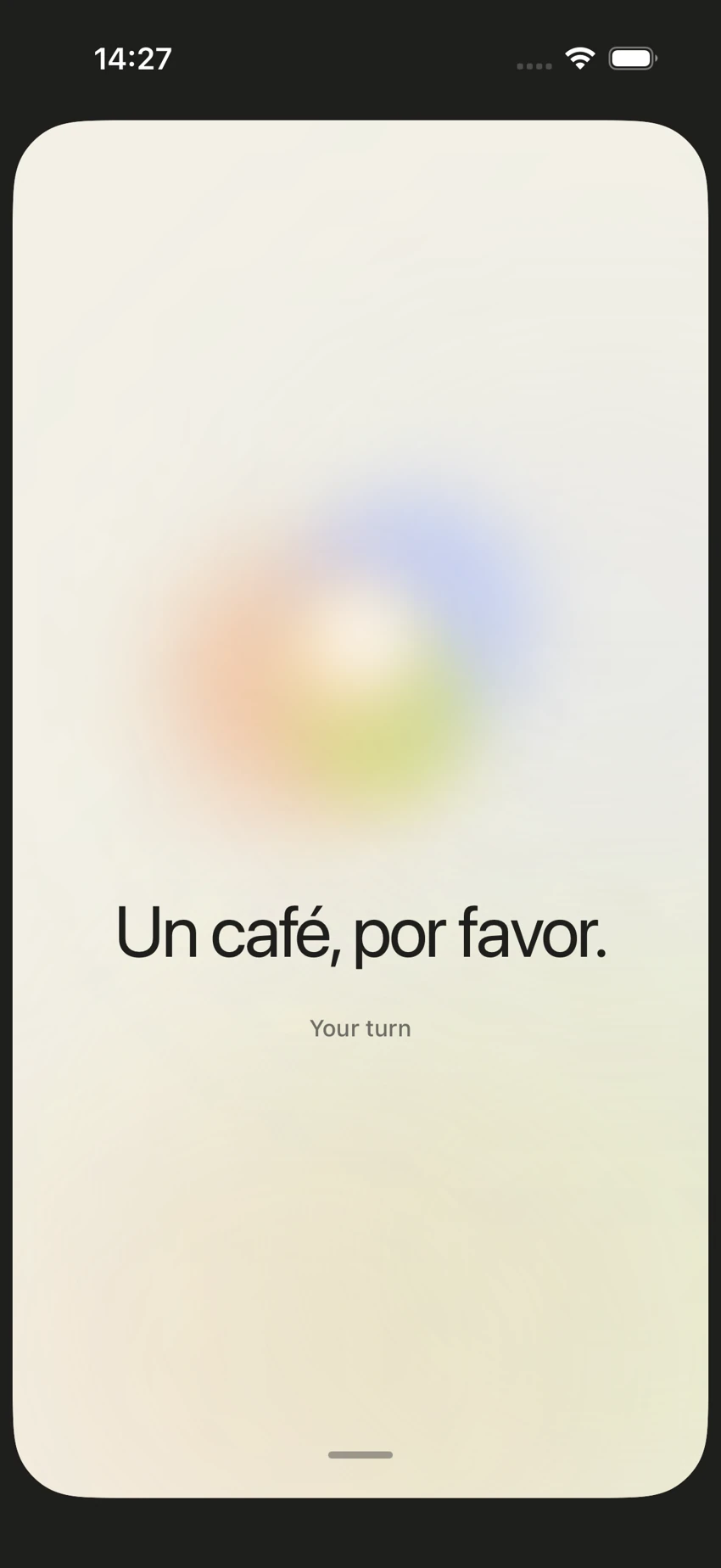 Acentio gives you space to say the Spanish phrase out loud
